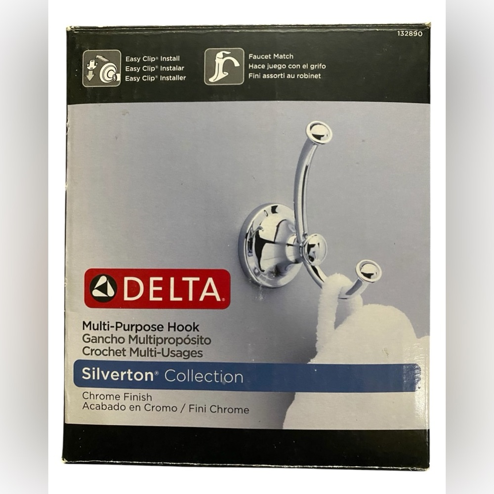 Delta 132890 Silverton Multi-purpose Hook Chrome Finish New